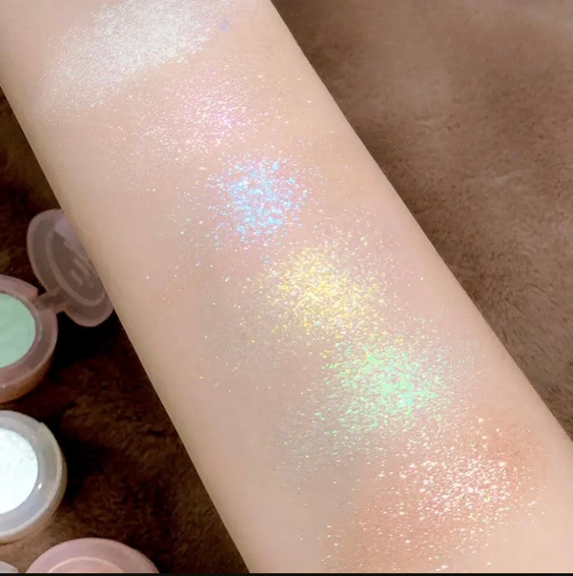 Potato Texture Glitter Eyeshadow Palette, Diamond Pearlescent, Monochrome Highlighter Powder, Illuminate Shiny Eyes Cosmetic Makeup