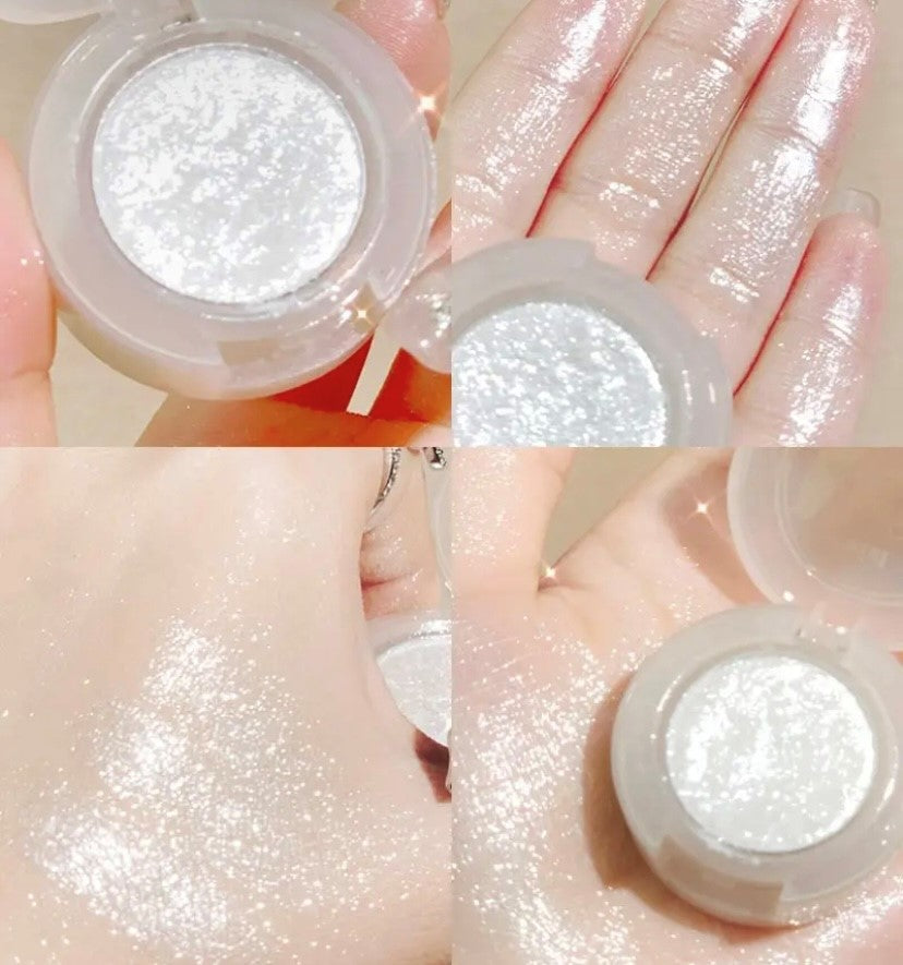 Potato Texture Glitter Eyeshadow Palette, Diamond Pearlescent, Monochrome Highlighter Powder, Illuminate Shiny Eyes Cosmetic Makeup