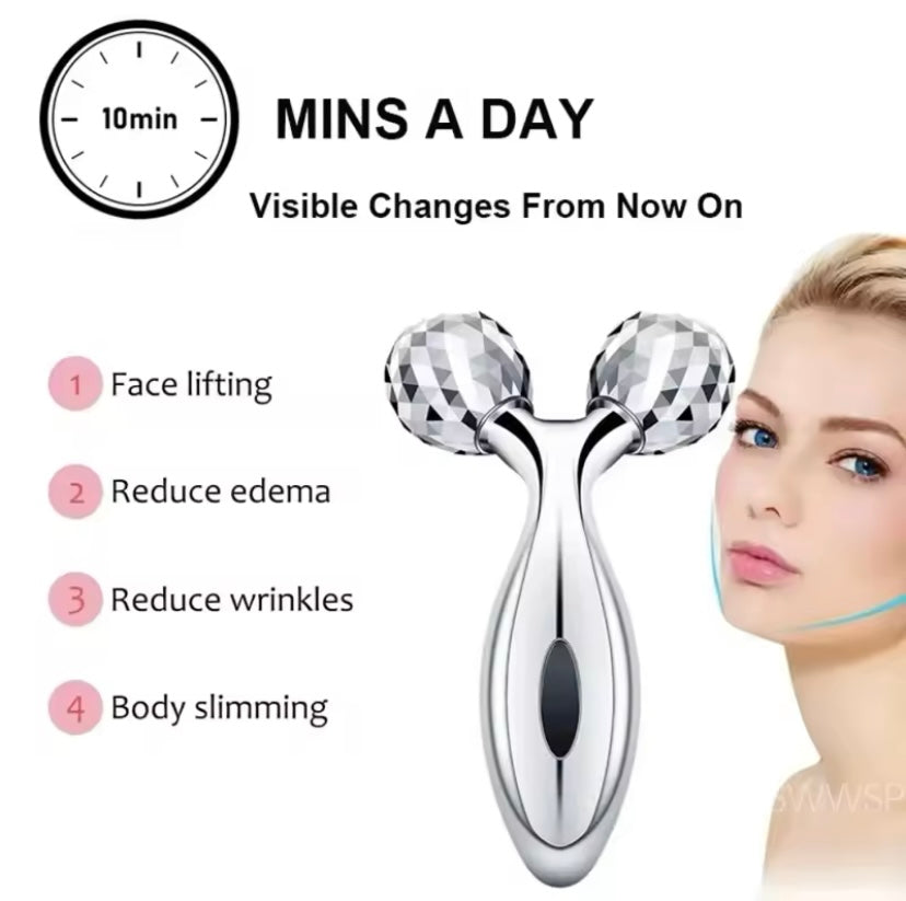 3D-rotierendes Gesichtsmassagegerät, Muskellifting, Hautpflege, Handmassagegerät für Frauen und Männer