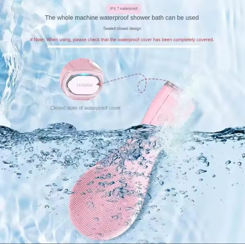 Electric Facial Cleansing Brush Deep Pore Cleaning Sonic Vibration Waterproof Acne Blackhead Remover Pore Cleaner Silicone