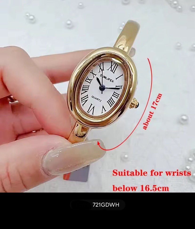Dropshipping Berühmte Marke Uhren Frauen Diamant Verkrustete Oval Zifferblatt Quarzuhr Luxus Geschenke Armband Armbanduhr Reloj Mujer