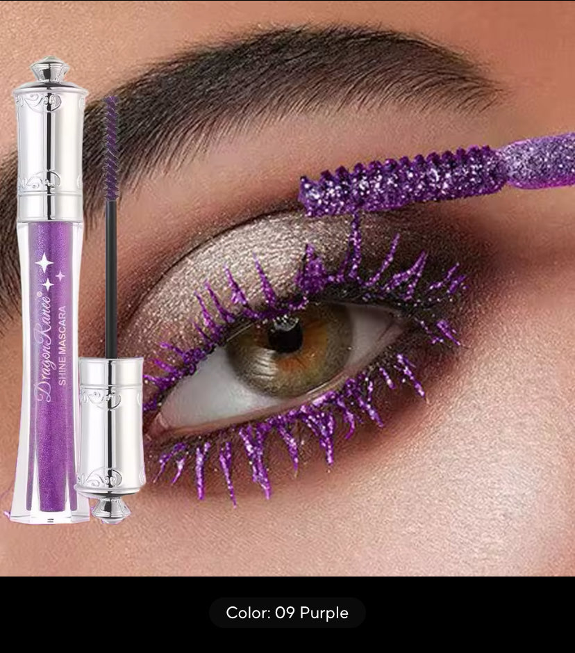 9-farbige funkelnde Diamant-Mascara, wasserfest, wischfest, Volumen, Curl, Wimpernverlängerung, Glitzer, goldenes Kristallzepter-Make-up