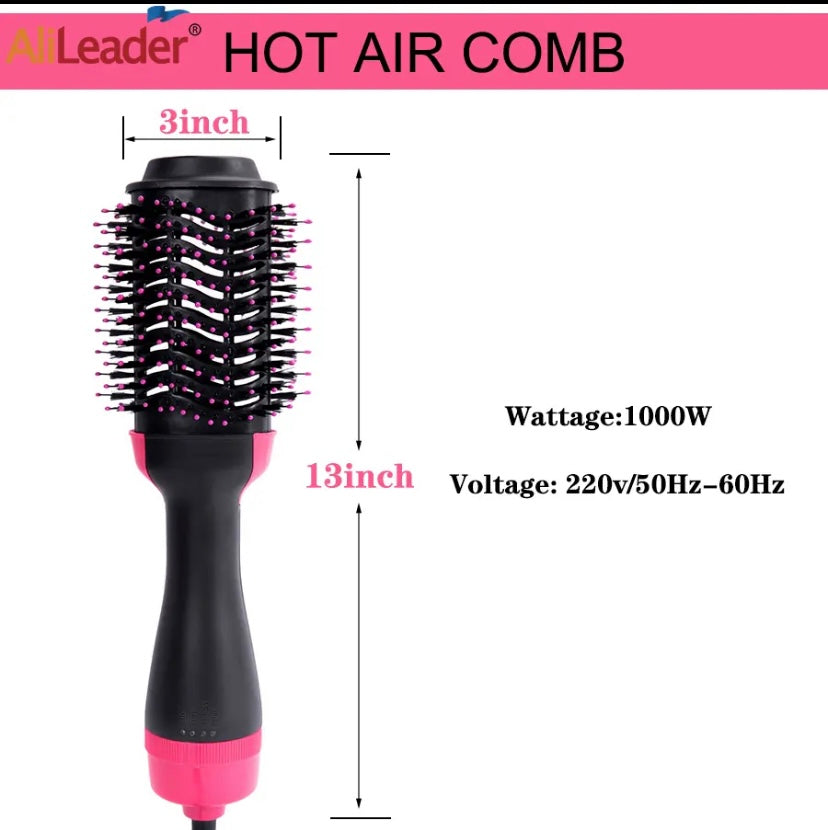One Step Hot Air Brush for Salon, Professional Hair Dryer & Volamizer Negative Ion Generator Hair Straightener & Curler