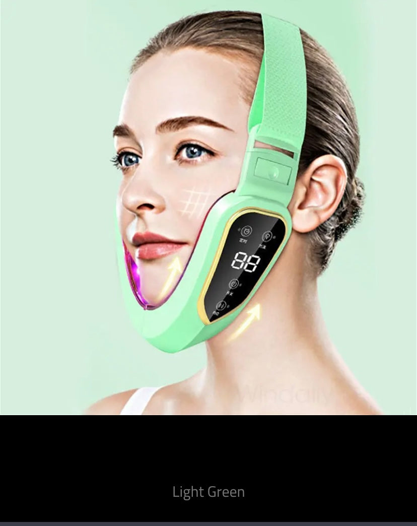 LED Photon Therapy Facial Lifting Device, Slimming, Vibration, Massager, Heated, Double Chin, V Face