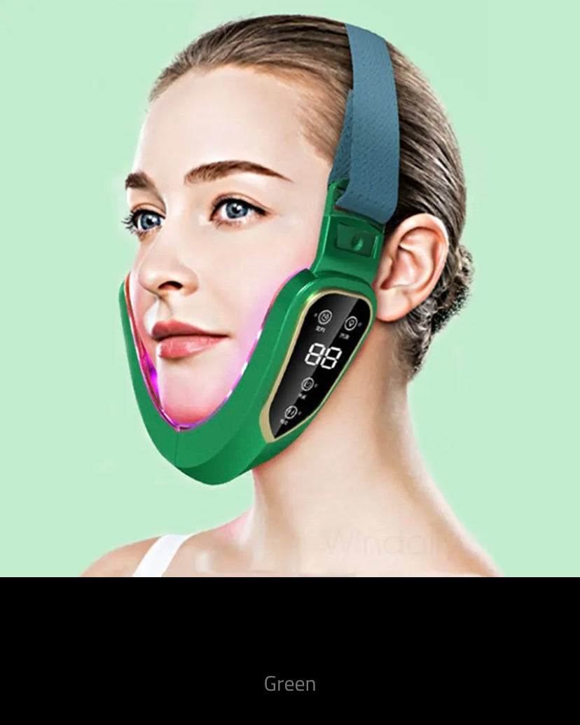 LED Photon Therapy Facial Lifting Device, Slimming, Vibration, Massager, Heated, Double Chin, V Face