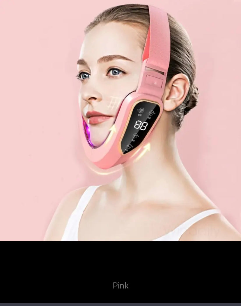 LED Photon Therapy Facial Lifting Device, Slimming, Vibration, Massager, Heated, Double Chin, V Face