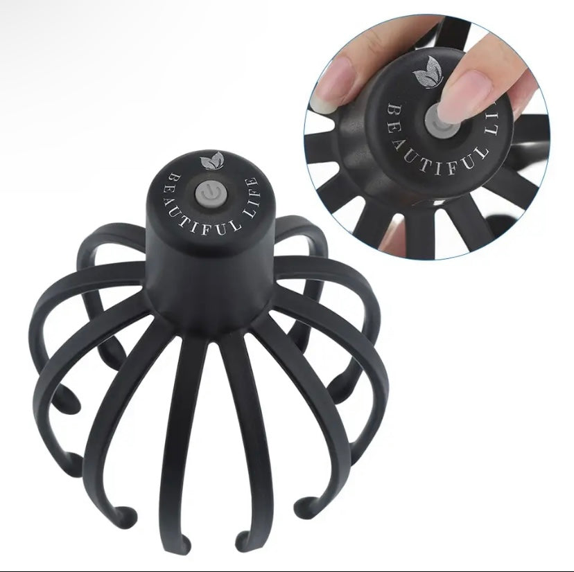 Electric Head Massager with Three Gears 12 TPE Massage Grippers Head Massage Rechargeable USB Device