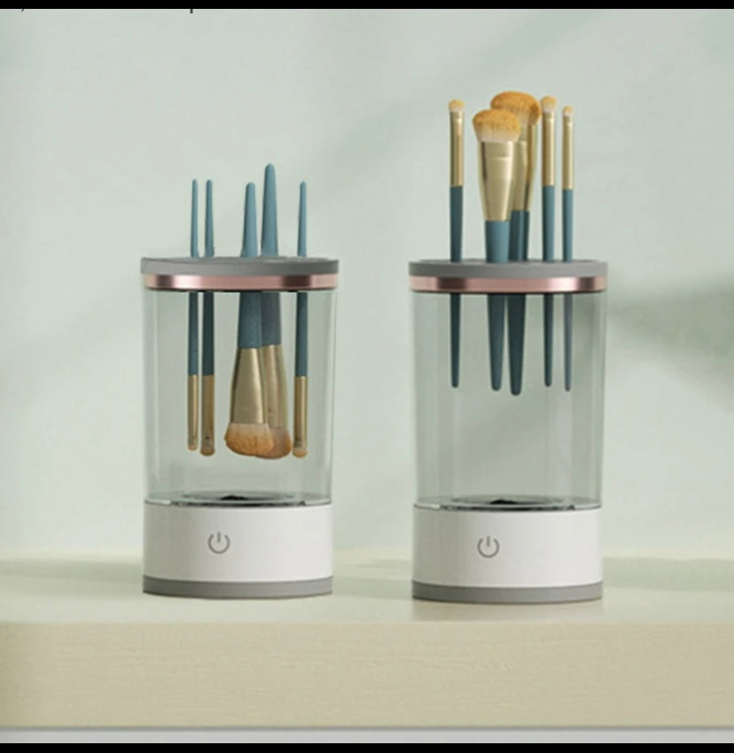 Electric Makeup Brush Cleaner, Automatic Spinner, Holder, Women Lazy Cleaning Brush Washer, Quick Dry Tool, 3 in 1