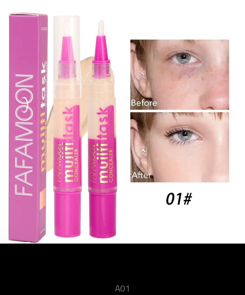 Waterproof Full Coverage Concealer Pen, Dark Circles, Acne & Pores Cover, Matte Foundation Cream, Cosmetic Face Makeup