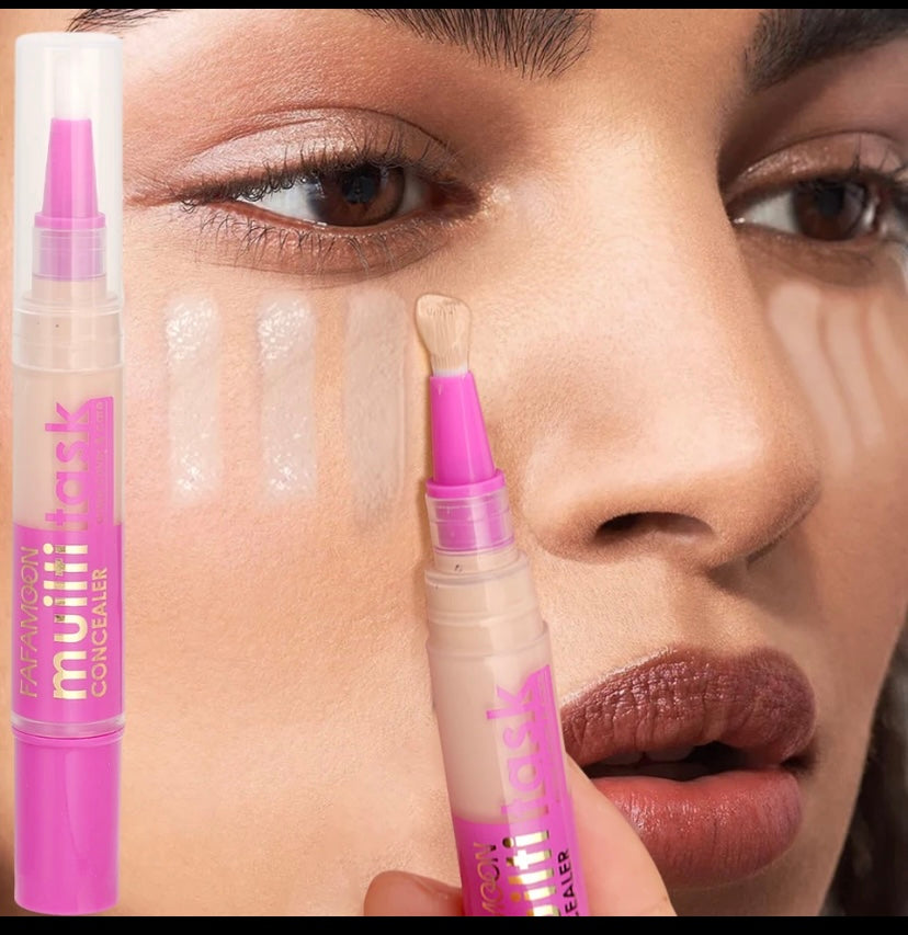 Waterproof Full Coverage Concealer Pen, Dark Circles, Acne & Pores Cover, Matte Foundation Cream, Cosmetic Face Makeup