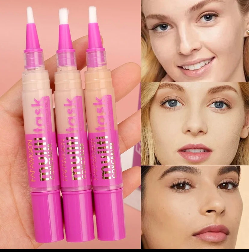 Waterproof Full Coverage Concealer Pen, Dark Circles, Acne & Pores Cover, Matte Foundation Cream, Cosmetic Face Makeup