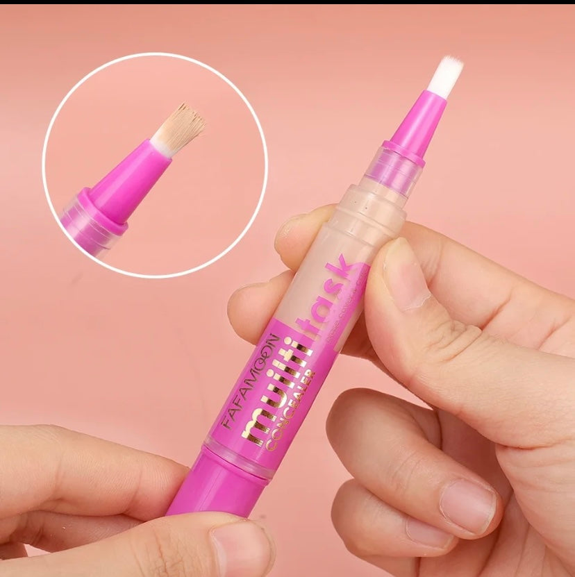 Waterproof Full Coverage Concealer Pen, Dark Circles, Acne & Pores Cover, Matte Foundation Cream, Cosmetic Face Makeup