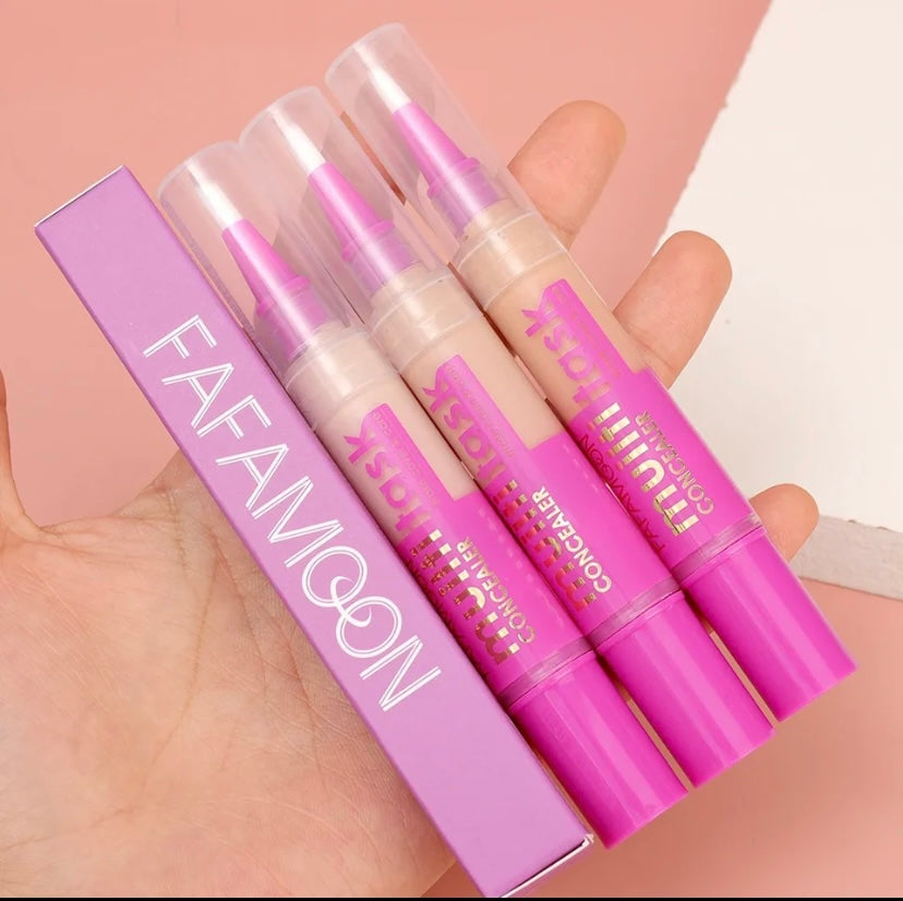 Waterproof Full Coverage Concealer Pen, Dark Circles, Acne & Pores Cover, Matte Foundation Cream, Cosmetic Face Makeup