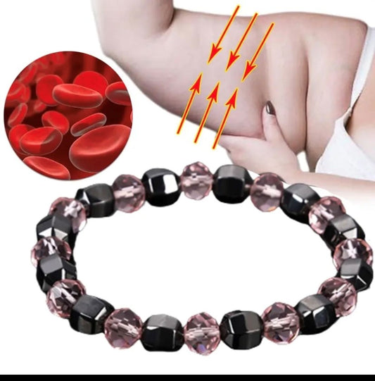 Schwarzer Obsidian natürliche Magnet Armbänder Fettabbau fördern die Durchblutung Anti-Angst Gewichts verlust Armband Frauen Männer Schmuck