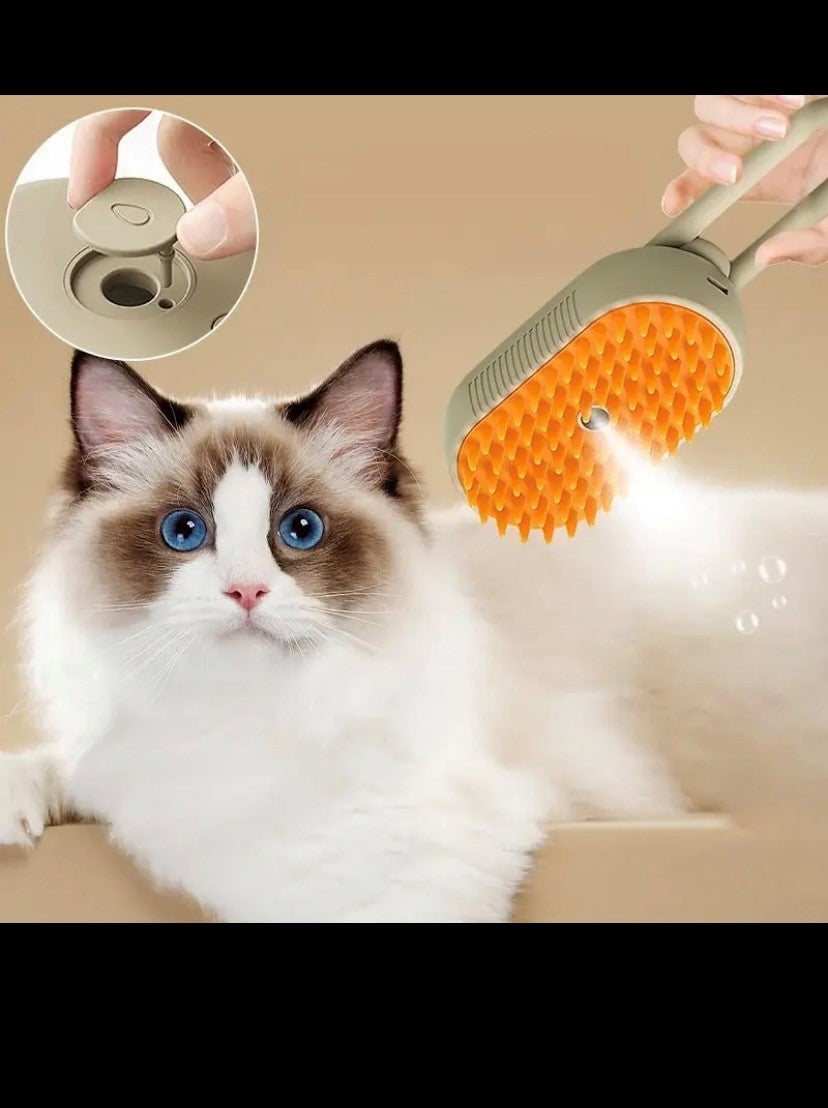 3 in 1 Steam Brush for Dogs Cats Steam Sprayer Massage Beauty Comb Hair Removal Grooming Supplies Pet Accessories