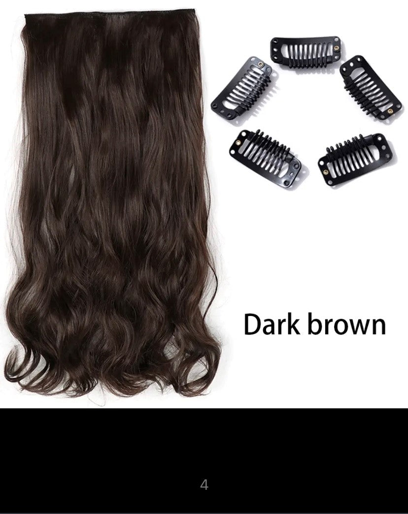 Synthetische Lange Gerade Clip In Einem Stück Haar Verlängerung 5 Clips Falsche Blonde Haar Braun Schwarz Wärme Beständig Gefälschte Haar