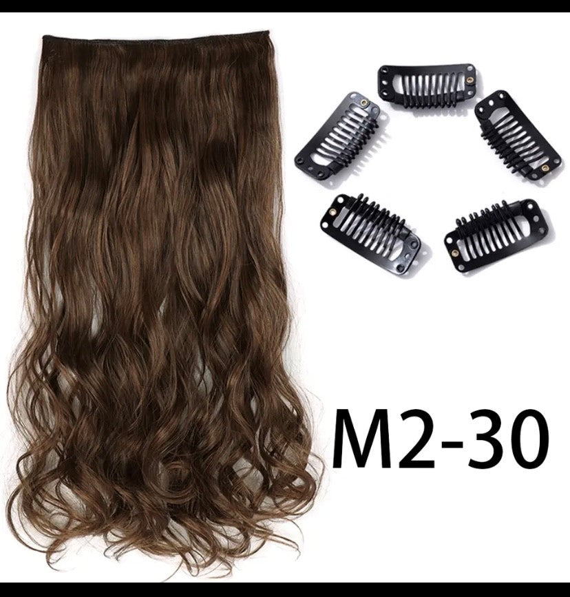 Synthetische Lange Gerade Clip In Einem Stück Haar Verlängerung 5 Clips Falsche Blonde Haar Braun Schwarz Wärme Beständig Gefälschte Haar