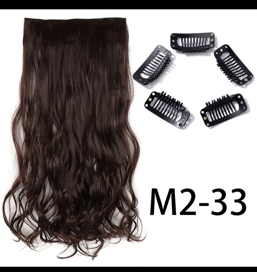Synthetische Lange Gerade Clip In Einem Stück Haar Verlängerung 5 Clips Falsche Blonde Haar Braun Schwarz Wärme Beständig Gefälschte Haar