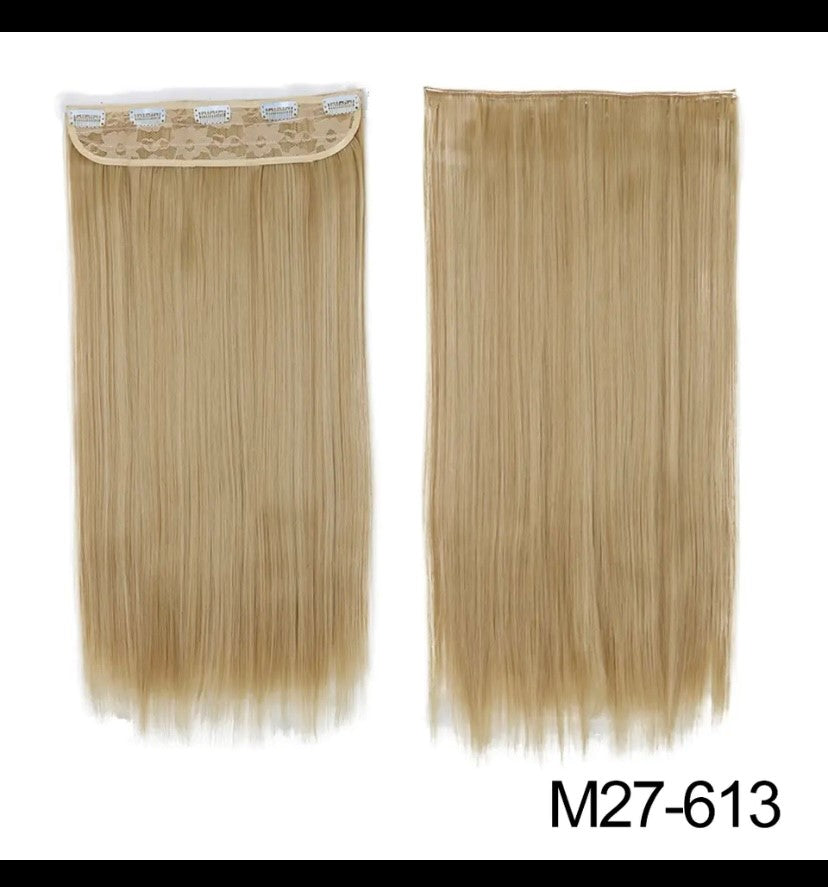 Synthetische Lange Gerade Clip In Einem Stück Haar Verlängerung 5 Clips Falsche Blonde Haar Braun Schwarz Wärme Beständig Gefälschte Haar