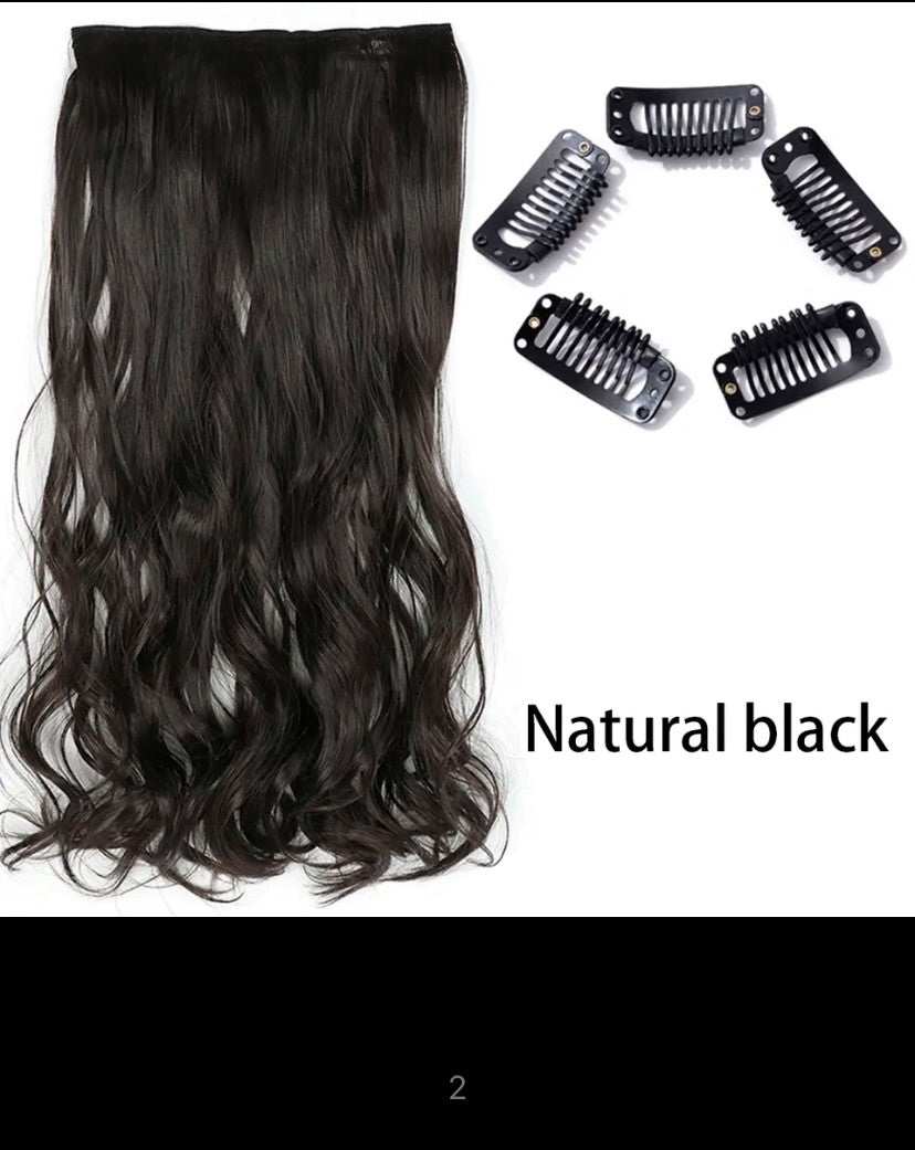 Synthetische Lange Gerade Clip In Einem Stück Haar Verlängerung 5 Clips Falsche Blonde Haar Braun Schwarz Wärme Beständig Gefälschte Haar