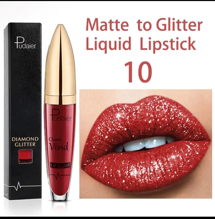 Waterproof Long Lasting Lip Gloss Diamond Matte to Shiny Shiny Shiny Liquid Lipstick Women Lip Makeup Cosmetic