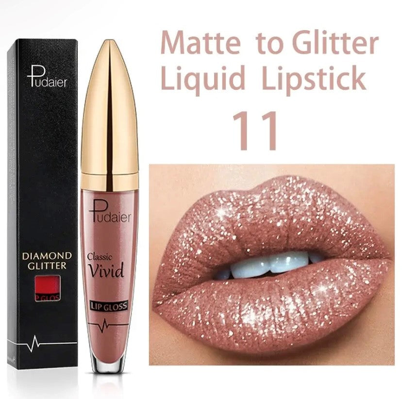 Waterproof Long Lasting Lip Gloss Diamond Matte to Shiny Shiny Shiny Liquid Lipstick Women Lip Makeup Cosmetic