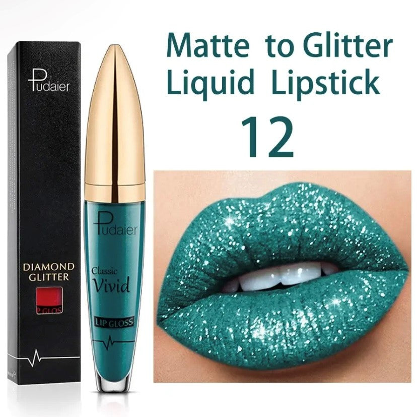 Waterproof Long Lasting Lip Gloss Diamond Matte to Shiny Shiny Shiny Liquid Lipstick Women Lip Makeup Cosmetic