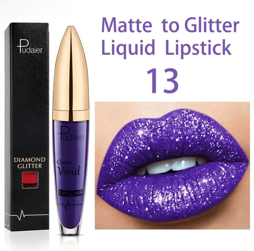 Waterproof Long Lasting Lip Gloss Diamond Matte to Shiny Shiny Shiny Liquid Lipstick Women Lip Makeup Cosmetic