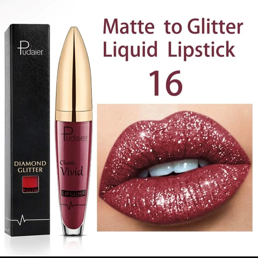 Waterproof Long Lasting Lip Gloss Diamond Matte to Shiny Shiny Shiny Liquid Lipstick Women Lip Makeup Cosmetic