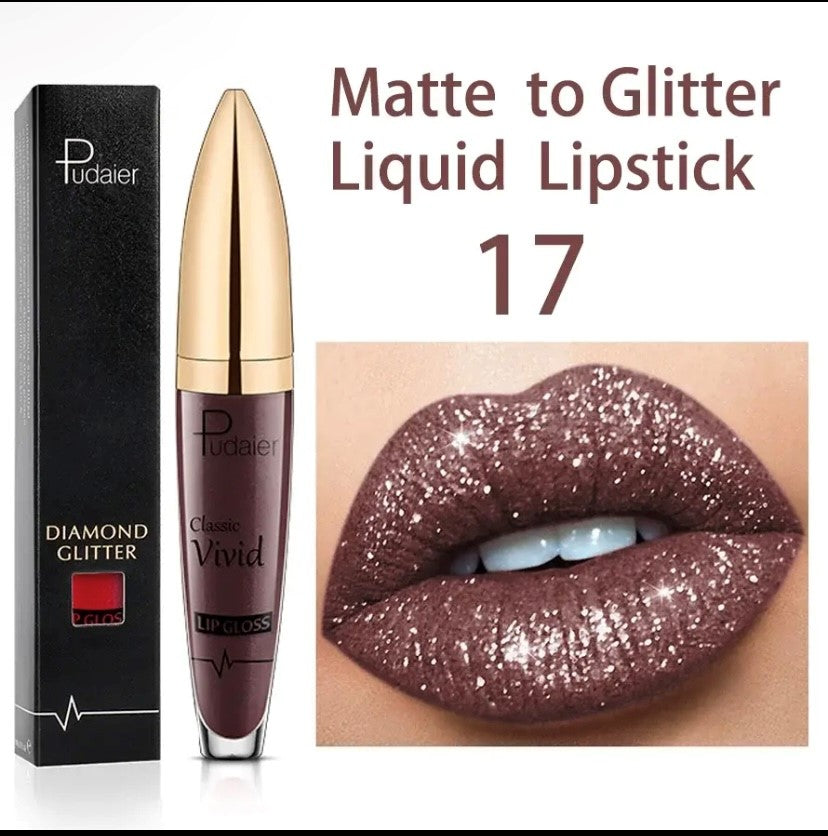 Waterproof Long Lasting Lip Gloss Diamond Matte to Shiny Shiny Shiny Liquid Lipstick Women Lip Makeup Cosmetic