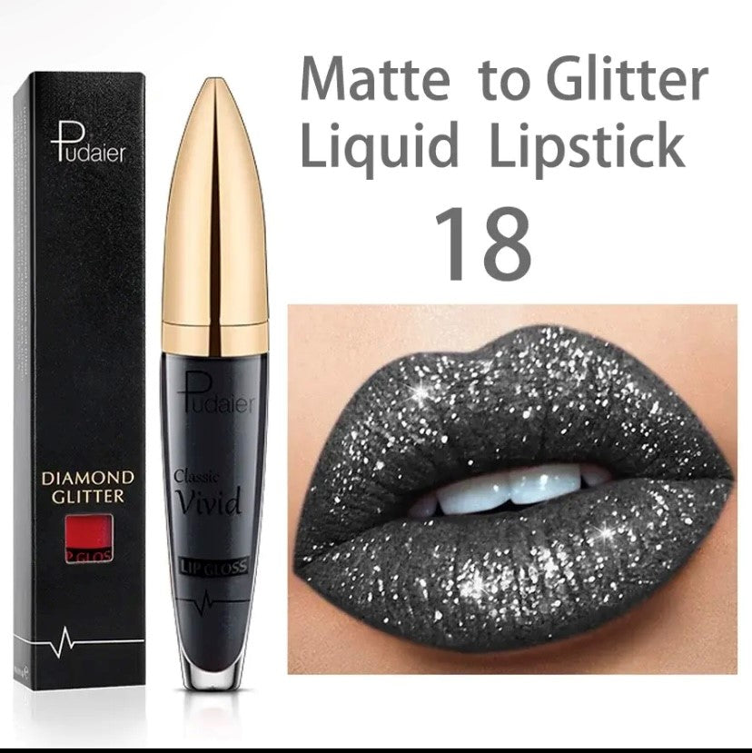 Waterproof Long Lasting Lip Gloss Diamond Matte to Shiny Shiny Shiny Liquid Lipstick Women Lip Makeup Cosmetic