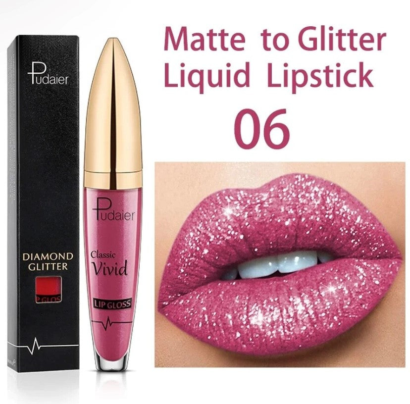 Waterproof Long Lasting Lip Gloss Diamond Matte to Shiny Shiny Shiny Liquid Lipstick Women Lip Makeup Cosmetic