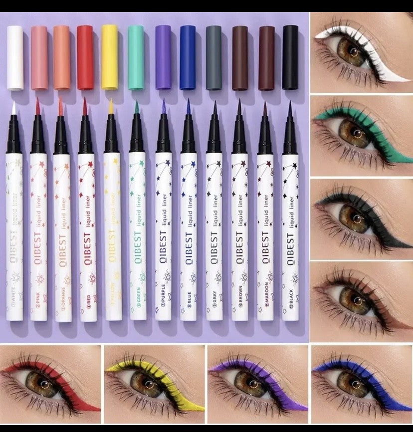 Ultra Thin Liquid Eyeliner, Waterproof Color Eyeliner Pencil, Long-Lasting Eyeliner Pen, Quick Drying, No Blooming Cosmetic Tool