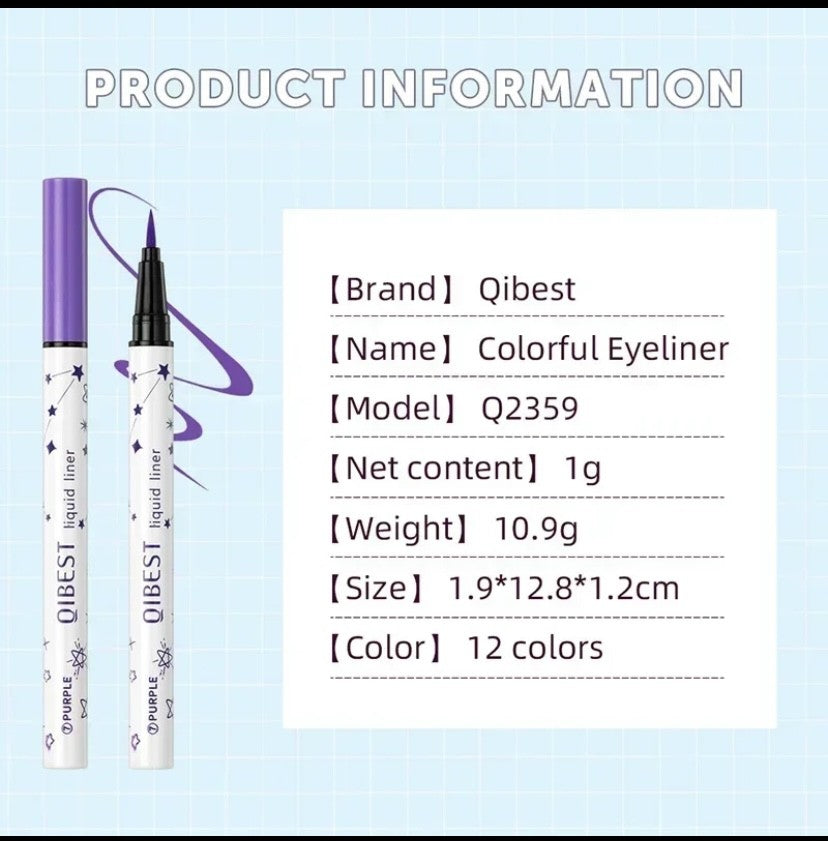 Ultra Thin Liquid Eyeliner, Waterproof Color Eyeliner Pencil, Long-Lasting Eyeliner Pen, Quick Drying, No Blooming Cosmetic Tool