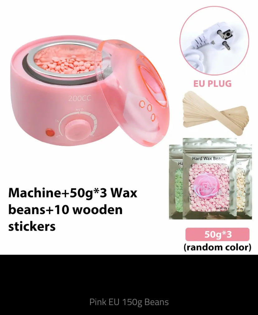 200cc Wax Warmer Hair Removal Machine for Hand Body Hair Removal Spa Paraffin Wax Pot + Wood Sticks + Wax Beans 