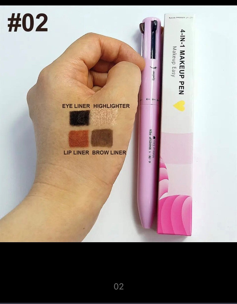 4-in-1 Waterproof Eyebrow Pencil Eye Drawing Durable Easy Color Eyeliner Sweatproof Makeup Pen