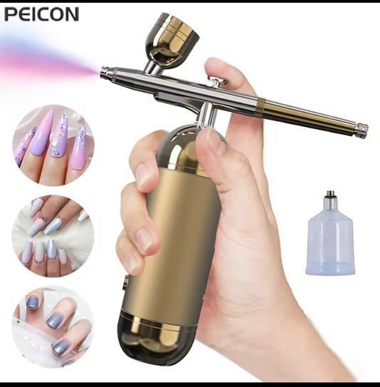 Nail Airbrush with Compressor, Portable Airbrush for Nails, Art Paint, Cake Crafts, Spray Kit 