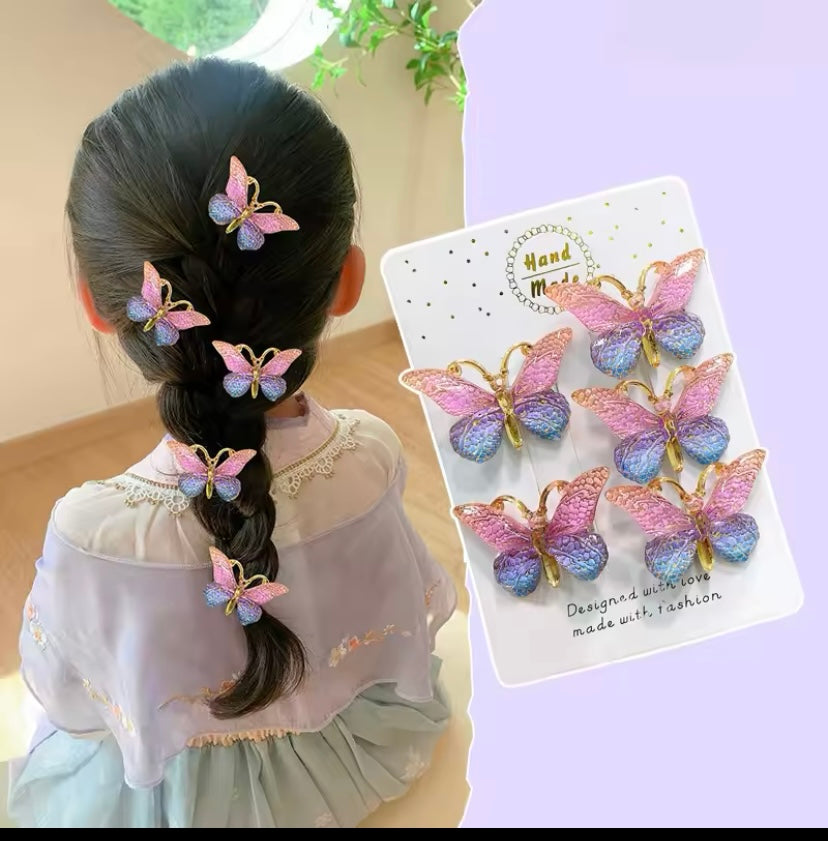 5pcs Sweet Stereoscopic Color Gradient Cute Baby Hairpins Kids Hair Clips Children Headwear Princess Barrette Girls Accessories