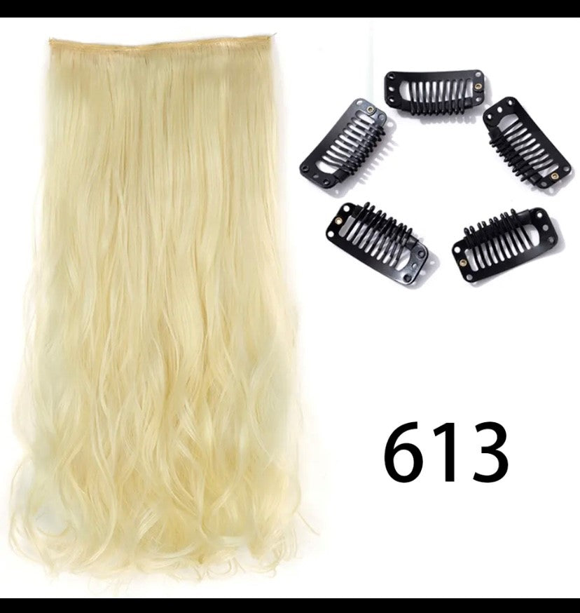 Synthetische Lange Gerade Clip In Einem Stück Haar Verlängerung 5 Clips Falsche Blonde Haar Braun Schwarz Wärme Beständig Gefälschte Haar