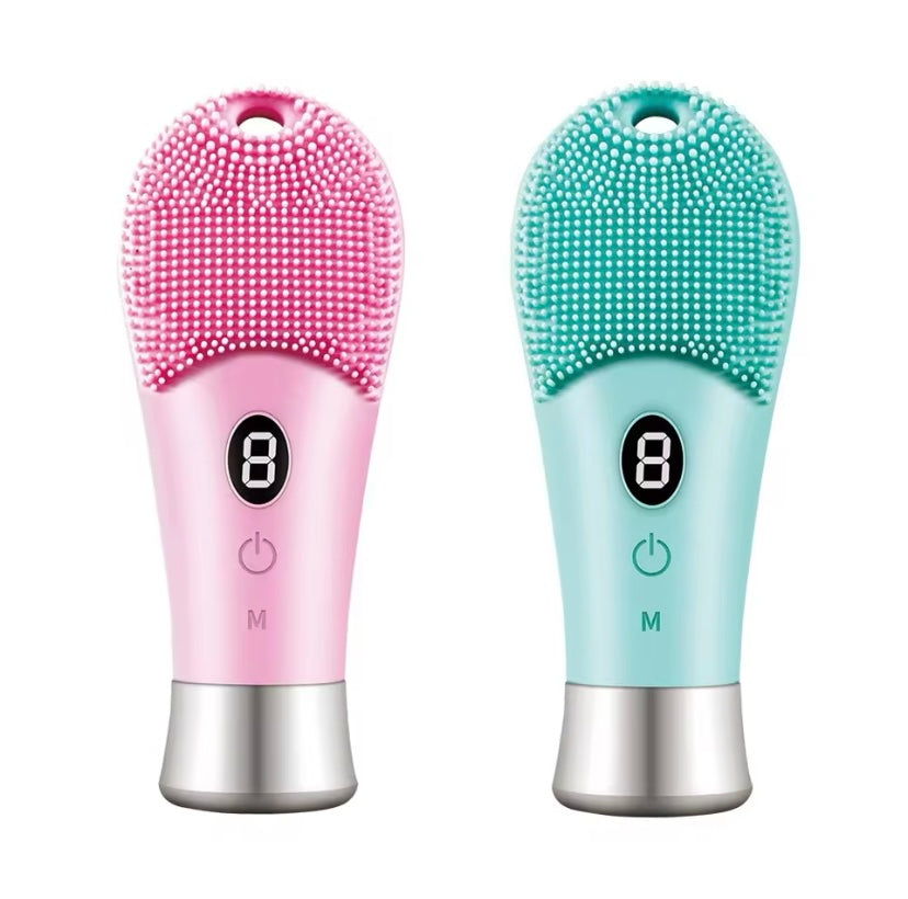 9 Gears Electric Sonic Skin Scrubber Rechargeable Silicone High Frequency Spinning Sonic Cleaner