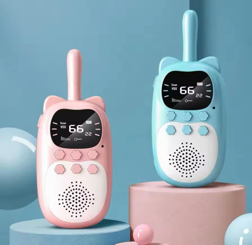 2 stücke Kinder Walkie Talkie Wiederaufladbare 1000 mAh Handheld 0,5 W 3 KM Radio Transceiver Sprechanlage für Kinder Spielzeug geburtstag Geschenke