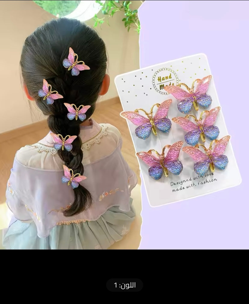 5pcs Sweet Stereoscopic Color Gradient Cute Baby Hairpins Kids Hair Clips Children Headwear Princess Barrette Girls Accessories 