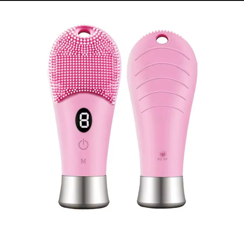 9 Gears Electric Sonic Skin Scrubber Rechargeable Silicone High Frequency Spinning Sonic Cleaner