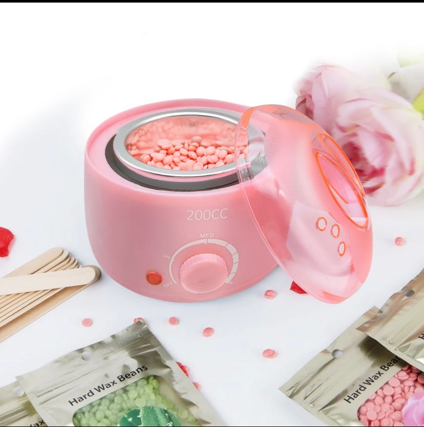 200cc Wax Warmer Hair Removal Machine for Hand Body Hair Removal Spa Paraffin Wax Pot + Wood Sticks + Wax Beans