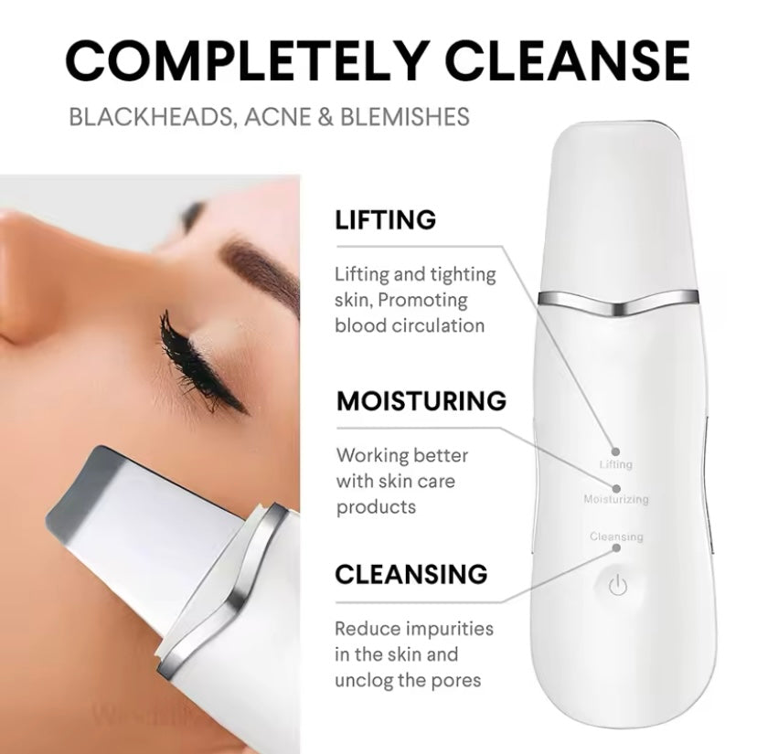 Face Skin Scrubber Deep Cleaning Vibration Massage Facial Cleaner Shovel Spatula Peeling Blackhead Remover Pore Skin Care Tool