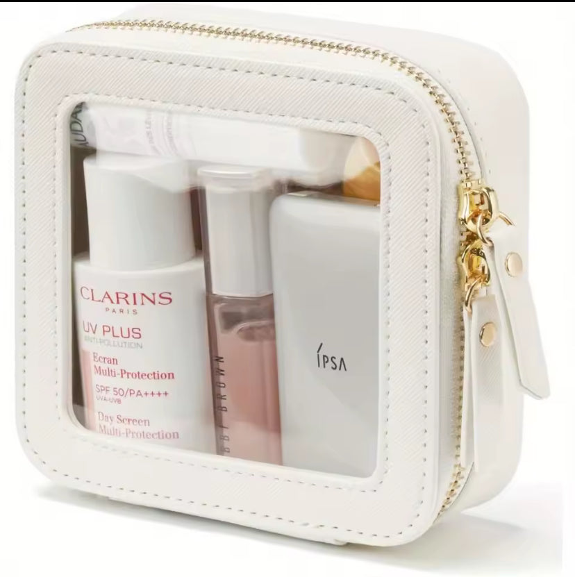 Hochwertige Kosmetiktasche mit transparentem Fenster – multifunktional für Make-up, Accessoires & Schmuck