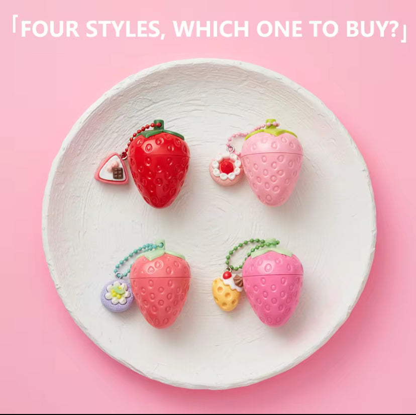 🍓 Erdbeer Lippenbalsam – 4 Farben (Zufällige Auswahl) | Intensive Feuchtigkeit & Schutz vor Rissen