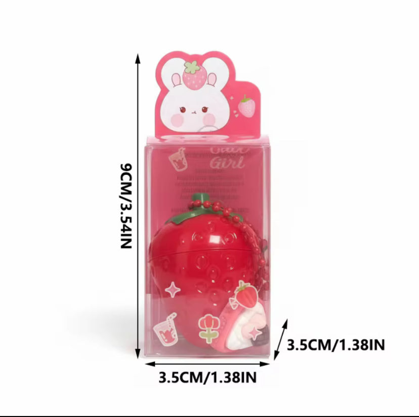 🍓 Erdbeer Lippenbalsam – 4 Farben (Zufällige Auswahl) | Intensive Feuchtigkeit & Schutz vor Rissen