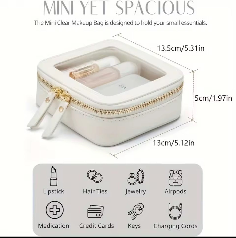 Hochwertige Kosmetiktasche mit transparentem Fenster – multifunktional für Make-up, Accessoires & Schmuck