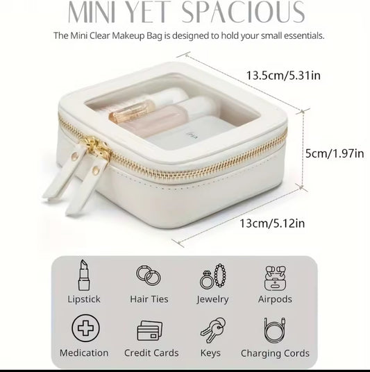 Hochwertige Kosmetiktasche mit transparentem Fenster – multifunktional für Make-up, Accessoires & Schmuck